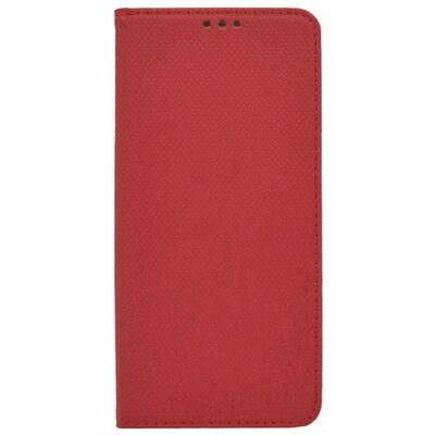 Telefontok álló, bőr hatású (flip, oldalra nyíló, asztali tartó funkció, rombusz minta), Piros [Xiaomi Redmi 10C]