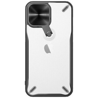 NILLKIN CYCLOPS műanyag hátlapvédő telefontok (közepesen ütésálló, légpárnás sarok, kameravédő, kitámasztó), Fekete [Apple iPhone 13 Pro]