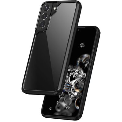 IPAKY szilikon hátlapvédő telefontok (közepesen ütésálló, légpárnás sarok), Fekete [Samsung Galaxy S22 Ultra 5G (SM-S908)]