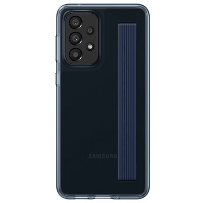 SAMSUNG EF-XA336CBEGWW gyári szilikon hátlapvédő telefontok (matt + kézpánt), Fekete [Samsung Galaxy A33 5G (SM-A336)]