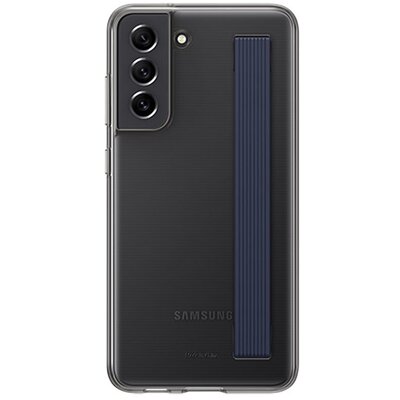 SAMSUNG EF-XG990CBEGWW gyári szilikon hátlapvédő telefontok (matt, S Pen tartó + kézpánt), Fekete [Samsung Galaxy S21 FE (SM-G990)]