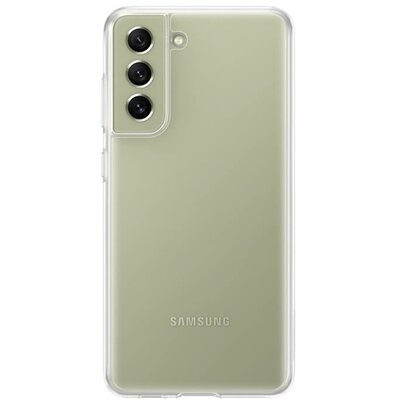 SAMSUNG EF-QG990CTEGWW gyári szilikon hátlapvédő telefontok (közepesen ütésálló, légpárnás sarok), Átlátszó [Samsung Galaxy S21 FE (SM-G990)]