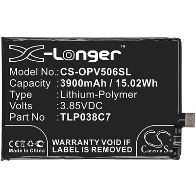 CAMERON SINO utángyártott akkumulátor 3900 mAh Li-Polymer (TLP038C7 kompatibilis) ALCATEL OT-5060A [Alcatel 5V (OT-5060D)]