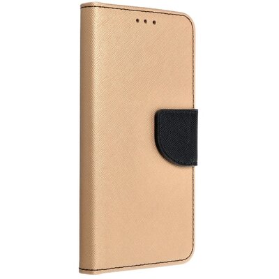 Oldalra nyíló flip telefontok, kellemes bőr hatású, bankkártya zseb, kitámasztható - Xiaomi 11T / 11T PRO, Arany-Fekete