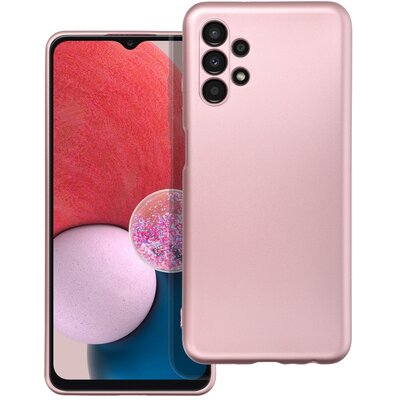 Forcell Metallic hátlapvédő telefontok fém hatású matt felülettel - Samsung Galaxy A13 4G, Rózsaszín