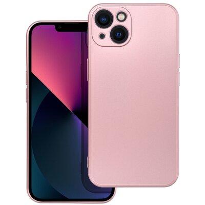 Forcell Metallic hátlapvédő telefontok fém hatású matt felülettel - iPhone 13, Rózsaszín