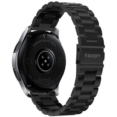 SPIGEN MODERN FIT okosóra pótszíj (univerzális, 22 mm fém, állítható), Fekete [Samsung Galaxy Watch 46mm (SM-R800N), Huawei Watch GT 2e 46mm, Huawei Watch GT 3 46mm, Realme Watch 2 Pro]