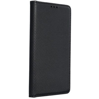 Smart flip telefontok, mágneses flip zár, oldalra nyíló, bőr hatású - Xiaomi 11T / 11T PRO, Fekete