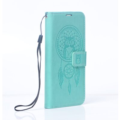 Forcell Mezzo oldalra nyíló flipes telefontok, bőrhatású, nyomott mintával - Samsung Galaxy A03, Álomfogó minta, Zöld