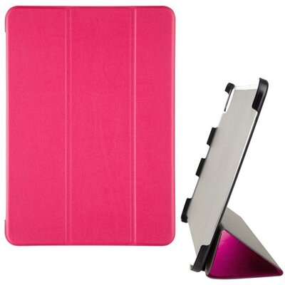 Tablet védőtok álló, bőr hatású (flip, oldalra nyíló, Trifold asztali tartó funkció), Rózsaszín [Lenovo Tab M10+ Plus (TB128) LTE, Lenovo Tab M10+ Plus (TB125) WIFI]