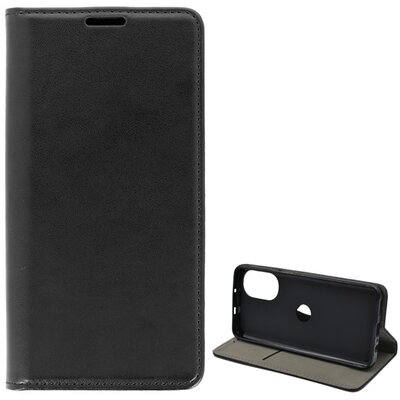 Telefontok álló, bőr hatású (flip, oldalra nyíló, asztali tartó funkció), Fekete [Motorola Moto G52, Motorola Moto G82 (XT2225)]