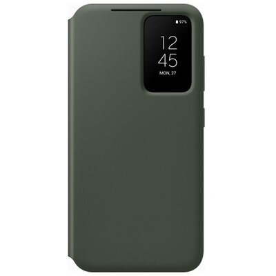 Samsung EF-ZS911CGEGWW gyári telefontok álló (aktív flip, oldalra nyíló, Clear View Cover), Sötétzöld [Samsung Galaxy S23 (SM-S911)]