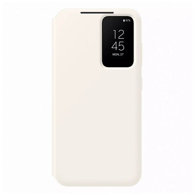 Samsung EF-ZS916CUEGWW gyári telefontok álló (aktív flip, oldalra nyíló, Clear View Cover), Krémszínű [Samsung Galaxy S23+ Plus (SM-S916)]