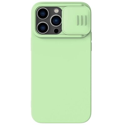 NILLKIN CAMSHIELD SILKY MAGNETIC szilikon hátlapvédő telefontok (mágneses, plüss belső, kamera védelem, környezetbarát), Zöld [Apple iPhone 14 Pro]