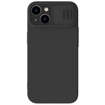 NILLKIN CAMSHIELD SILKY MAGNETIC szilikon hátlapvédő telefontok (mágneses, plüss belső, kamera védelem, környezetbarát), Fekete [Apple iPhone 14+ Plus]