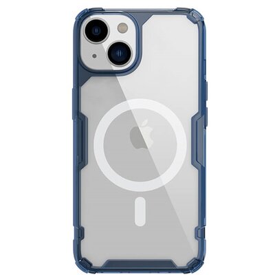 NILLKIN NATURE PRO MAGNETIC műanyag hátlapvédő telefontok (közepesen ütésálló, légpárnás sarok, Magsafe rögzítés), Sötétkék [Apple iPhone 14+ Plus]
