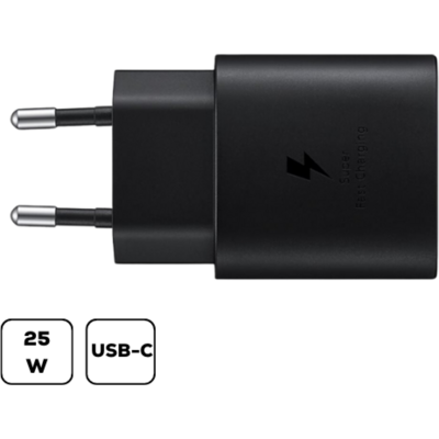 Samsung hálózati adapter, 25W PD USB-C, Fekete