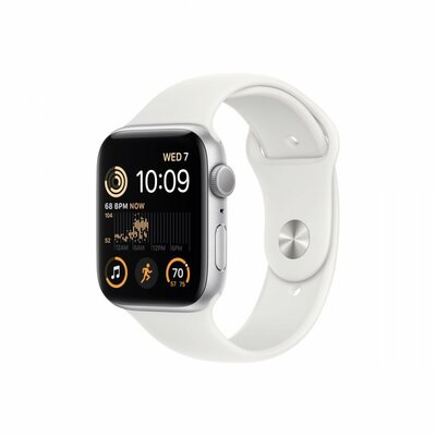 Apple Watch SE2 GPS 44mm Ezüst tok, Fehér Szíj