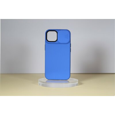 iPhone14 Plus TPU+PC csúsz. kameravédős tok,S.kék