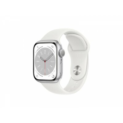 Apple Watch S8 GPS 45mm Ezüst tok, Fehér szíj