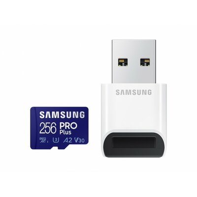 Samsung Pro Plus microSD kártyaolvasóval, 256GB