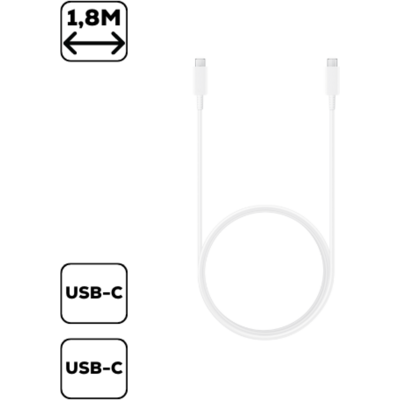 Samsung Type C-to Type C kábel 1.8 m, 5A, Fehér