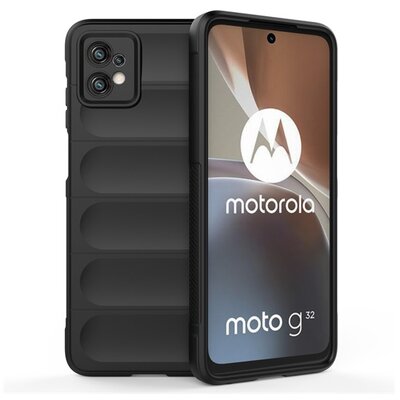 Szilikon telefonvédő (közepesen ütésálló, kamera védelem, 3D minta) FEKETE [Motorola Moto G32 (XT2235)]