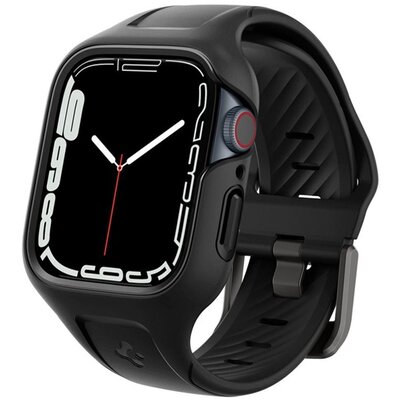 SPIGEN ACS04182 SPIGEN LIQUID AIR PRO szilikon óra keret (szilikon szíj, közepesen ütésálló) FEKETE [Apple Watch Series 7 45mm, Apple Watch Series 8 45mm]