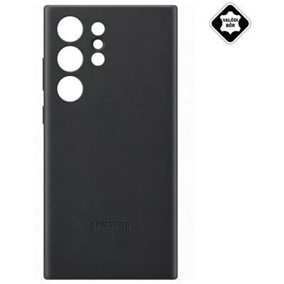 SAMSUNG EF-VS918LBEGWW SAMSUNG műanyag telefonvédő (valódi bőr hátlap) FEKETE [Samsung Galaxy S23 Ultra (SM-S918)]