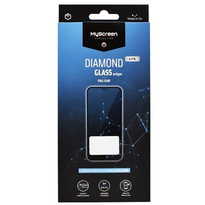 MYSCREEN MD6864 DGLFG MYSCREEN DIAMOND GLASS LITE EDGE képernyővédő üveg (2.5D full glue, íves, karcálló, 0.33 mm, 9H) FEKETE [Apple iPhone 14 Pro Max]