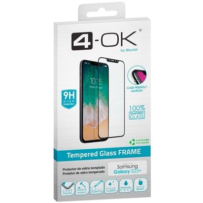 BLAUTEL PRF23P 4-OK képernyővédő üveg (3D, íves, karcálló, tokbarát, ujjlenyomat olvasó, 9H) FEKETE [Samsung Galaxy S23 Plus (SM-S916)]