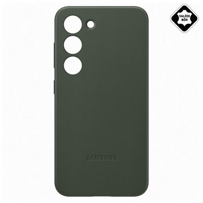 SAMSUNG EF-VS911LGEGWW SAMSUNG műanyag telefonvédő (valódi bőr hátlap) ZÖLD [Samsung Galaxy S23 (SM-S911)]