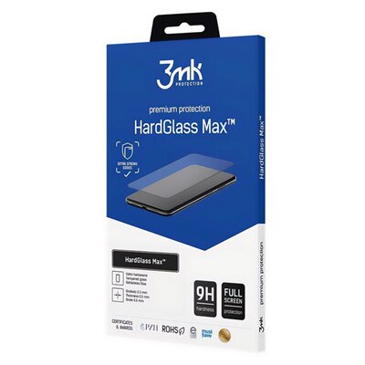 3MK HARD GLASS MAX képernyővédő üveg (3D full cover, íves, ujjlenyomat mentes, karcálló, tok barát 0.3mm, 9H) FEKETE [Samsung Galaxy S23 (SM-S911)]