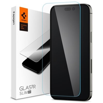 SPIGEN AGL05210 SPIGEN TR SLIM HD képernyővédő üveg (2.5D, karcálló, tok barát, ujjlenyomat mentes, ultravékony, 0.2mm, 9H) ÁTLÁTSZÓ [Apple iPhone 14 Pro Max]