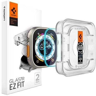 SPIGEN AGL05556 SPIGEN EZ FIT kijelzővédő üveg 2db (2.5D lekerekített szél, 0.2mm, 9H) ÁTLÁTSZÓ [Apple Watch Ultra 49mm]