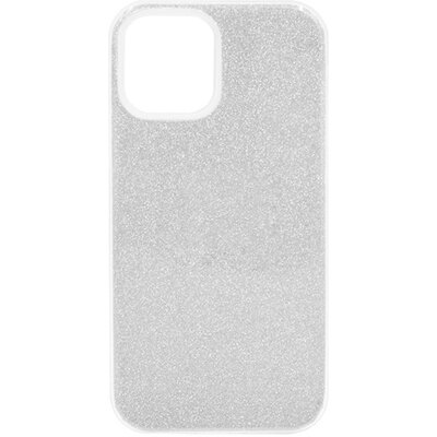 Szilikon telefonvédő (műanyag belső, csillogó hátlap) EZÜST [Apple iPhone 14]