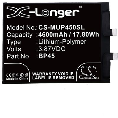 CAMERON SINO CS-MUP450SL CAMERON SINO Li-Polymer akkumulátor (3,87V / 4600mAh, Xiaomi BP45 kompatibilis) FEKETE [Xiaomi 12 Pro]
