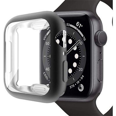 Szilikon keret (ütésálló) FEKETE [Apple Watch Series 7 45mm]