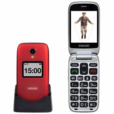 EVOLVEO SGM EP-770-FPR MOBILTELEFON készülék EVOLVEO EP-770 EasyPhone FP (Piros) Nagy gomb és kijelző, vészhívó gomb! [Evolveo EP-770 EasyPhone FP]