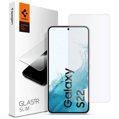 SPIGEN AGL04155 SPIGEN SLIM képernyővédő üveg (2.5D, extra karcálló, tokbarát, ultravékony, 0.2mm, 9H) ÁTLÁTSZÓ [Samsung Galaxy S22 5G (SM-S901)]