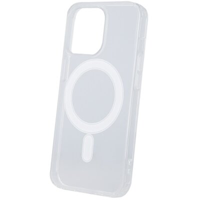 Szilikon telefonvédő (mágneses, közepesen ütésálló, légpárnás sarok, MagSafe kompatibilis) ÁTLÁTSZÓ [Apple iPhone 14]