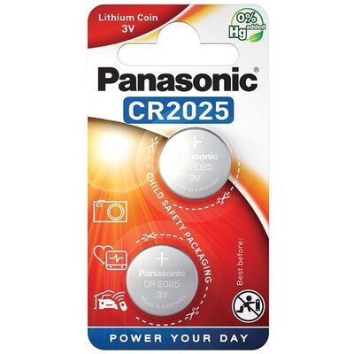 PANASONIC CR-2025EL/2B PANASONIC gombelem (CR2025, 3V, lítium) 2db / csomag