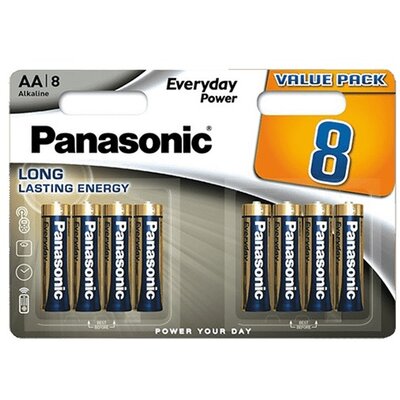 PANASONIC LR6EPS-8BW PANASONIC elem (Everyday Power AA, ceruza, 1.5V, szupertartós alkáli elem) 8db /csomag