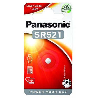 PANASONIC SR-521EL/1B PANASONIC óraelem (SR521, 1,55V, ezüst-oxid) 1db/ csomag