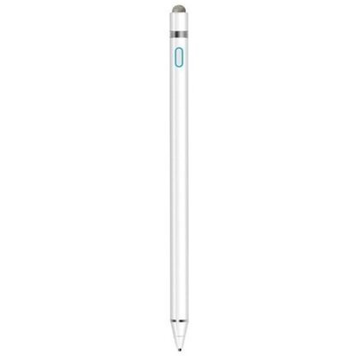 Érintő képernyős ceruza 2in1 (univerzális, toll, aktív, kapacitív) FEHÉR