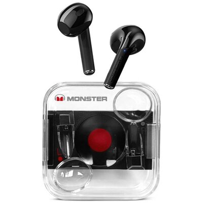 MONSTER XKT01 MONSTER bluetooth fülhallgató SZTEREO (v5.2, TWS, mikrofon, LED + töltőtok) FEKETE