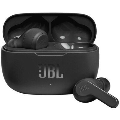JBL JBLW200TWSBLK JBL WAVE 200 bluetooth fülhallgató SZTEREO (v5.0, TWS, cseppálló, mélyhang kiemelés + töltőtok) FEKETE
