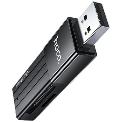 HOCO HB20_2.0_B HOCO HB20 MEMÓRIAKÁRTYA olvasó (USB 2.0 / Nano / NM / MicroSD) kártyához FEKETE