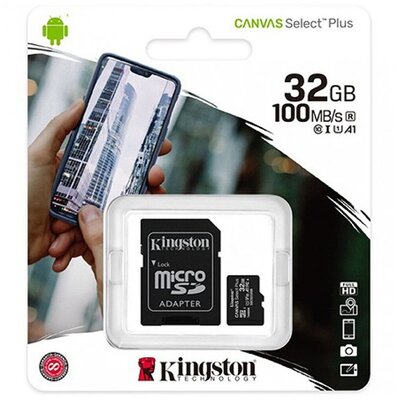 KINGSTON SDCS2/32GBSP KINGSTON MEMÓRIAKÁRTYA TransFlash 32GB (microSDXC Canvas Select Plus - Class 10, UHS-1, A1)