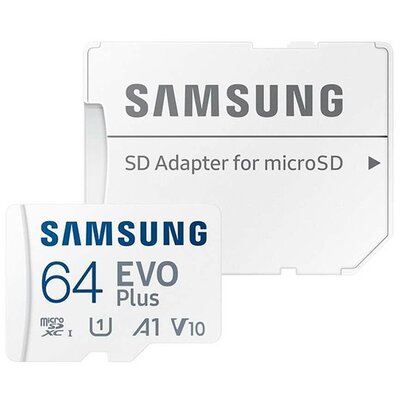 SAMSUNG MB-MC64KA-EU SAMSUNG MEMÓRIAKÁRTYA TransFlash 64GB (microSDXC EVOPlus Blue - Class 10, UHS-1) + SD adapter